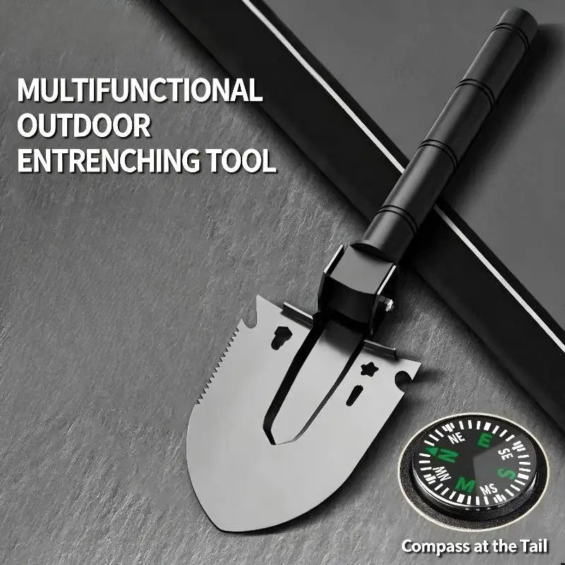 Survival Shovel Multi-Tool, Portable Engineer Shovel For Disaster Recovery,Car Emergency,Camping,Digging,and Gardening
