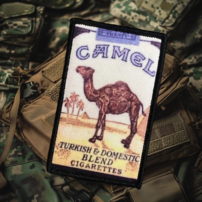Retro Camel Patch Fun Military Morale Badge Print Hook and Loop Backpack Clothes Decorative Accessories Sticker Armband