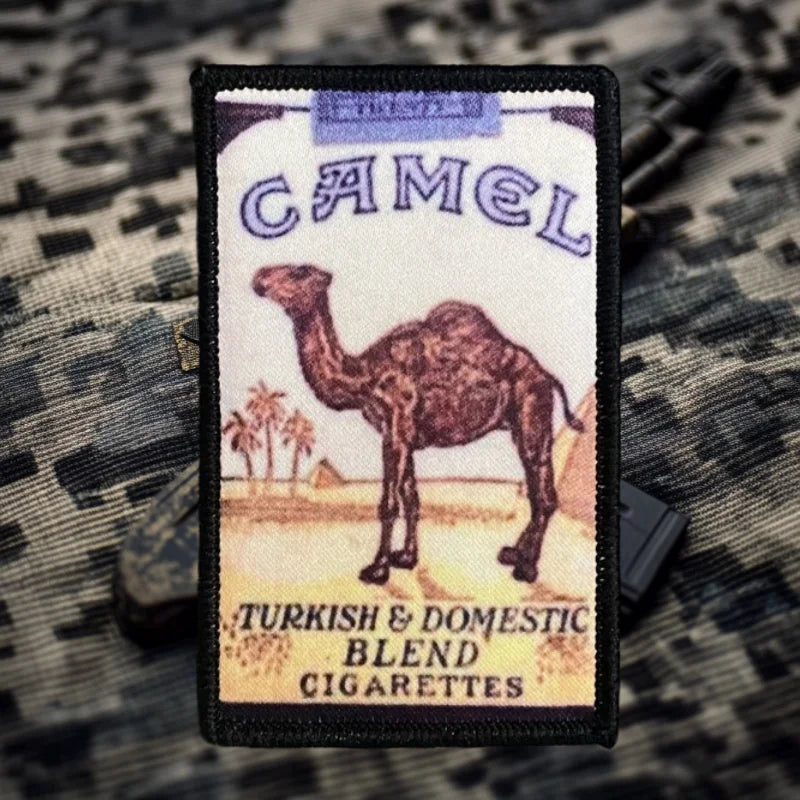 Retro Camel Patch Fun Military Morale Badge Print Hook and Loop Backpack Clothes Decorative Accessories Sticker Armband