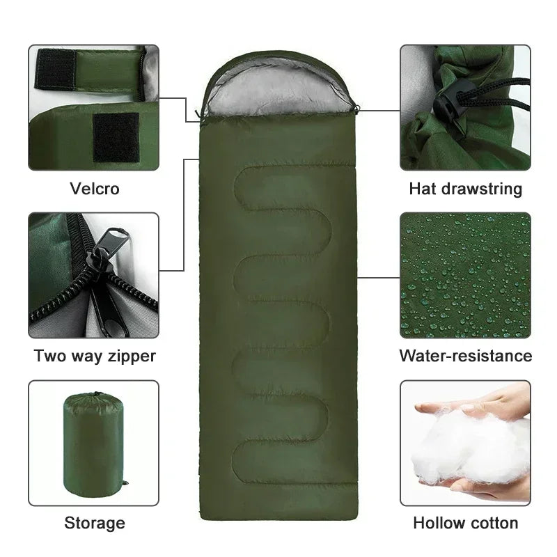 Ultralight 4 Season Camping Sleeping Bag Waterproof Envelope Warm Backpacking Sleeping Bags Portable Outdoor Hiking Travel Gear