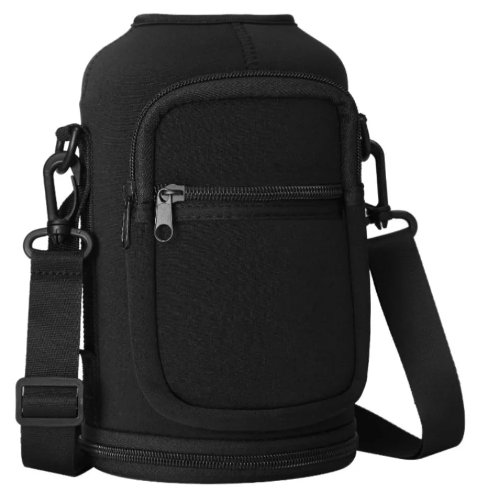 Portable Water Bottle Bag Large Capacity with Adjustable Shoulder Strap Cup Insulated Protective Cover for 64/128OZ Space Cup