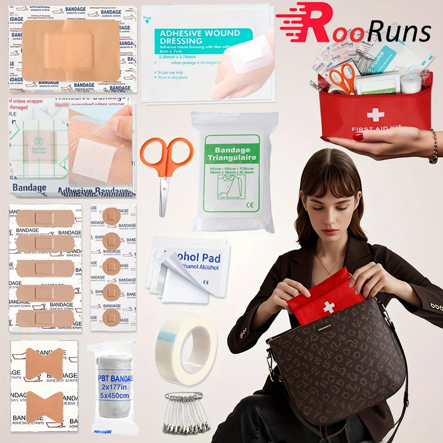 Portable 35pcs First Aid Kit 12 Items Emergency Medical Supplies Bag for Car Travel Home Outdoor Camping Survival Gear