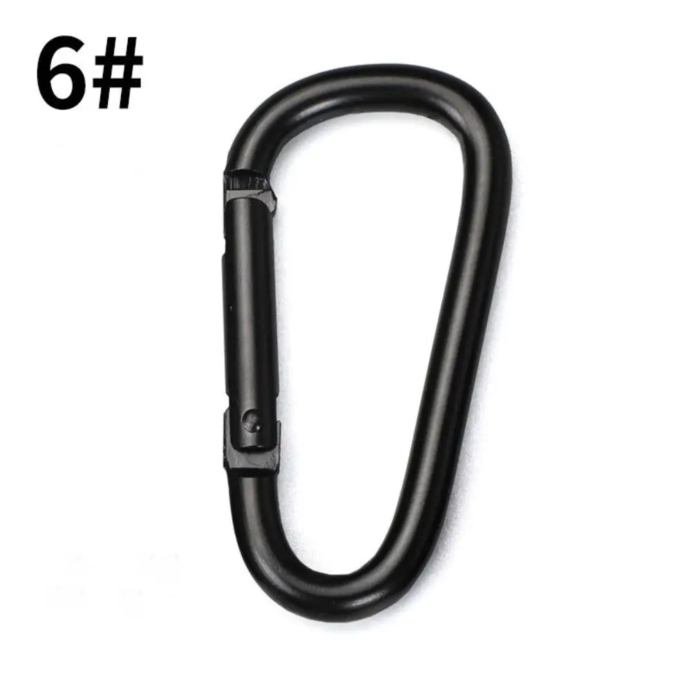 5Pcs Black Hiking Climbing Carabiner Quickdraws Camp Snap Clip Hook Keychain Keyring Camping Hiking Fishing Outdoor Accessories