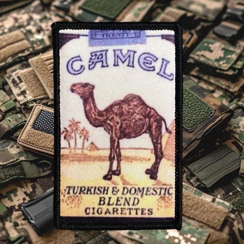 Retro Camel Patch Fun Military Morale Badge Print Hook and Loop Backpack Clothes Decorative Accessories Sticker Armband
