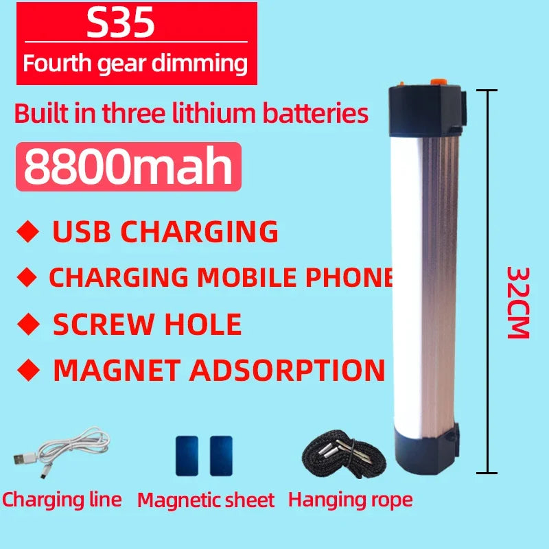 Camping Lantern Cabinet Lamp Rechargeable Bulb Outdoor Lighting Equipment Fishing Light Emergency Led Home Portable Lights