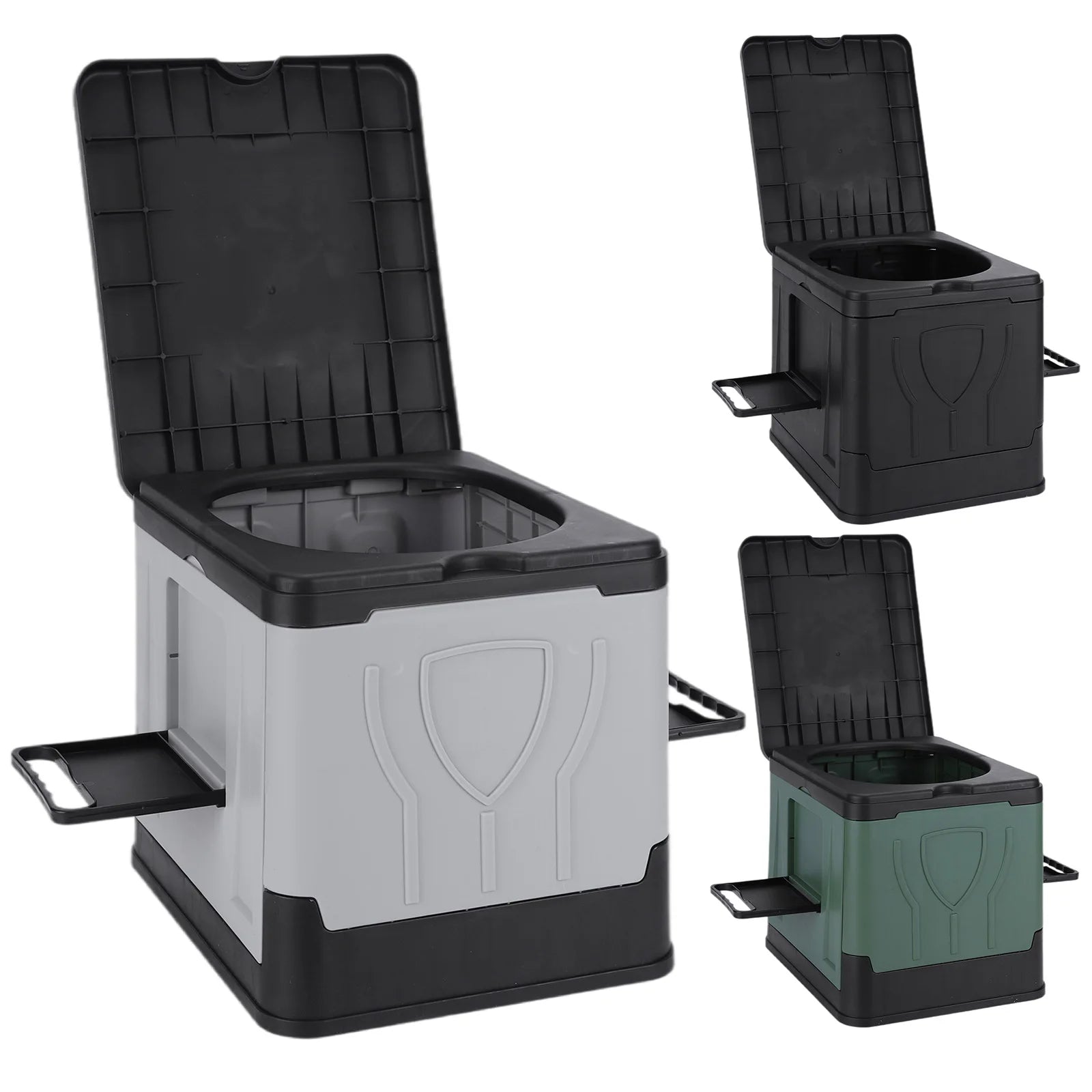 Camping Toilet, Portable Toilet for Adults, Portable Travel Folding Toilet with Lid and Paper Holder, Compact Potty for Car Camp