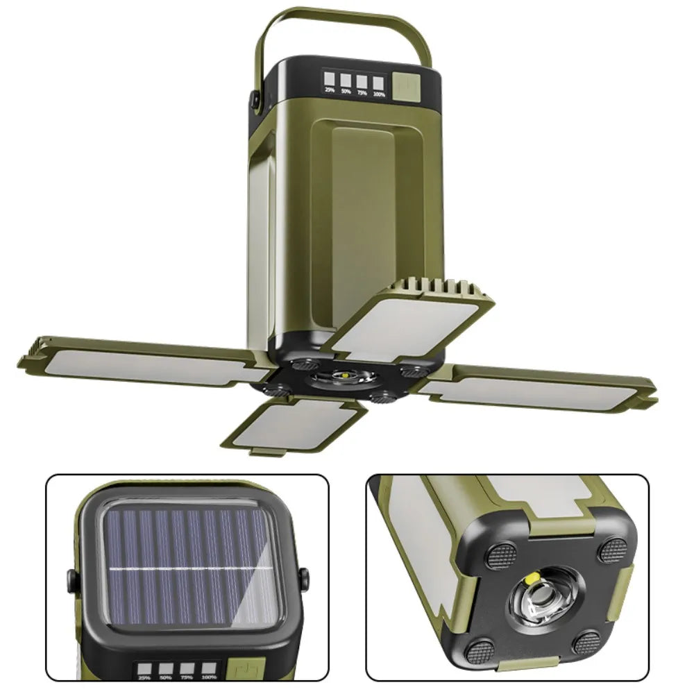 Solar LED Camping Lantern Waterproof Portable Emergency Camping Outdoor Tent Light for Power Outage Hiking Hurricane Patio Gazeb