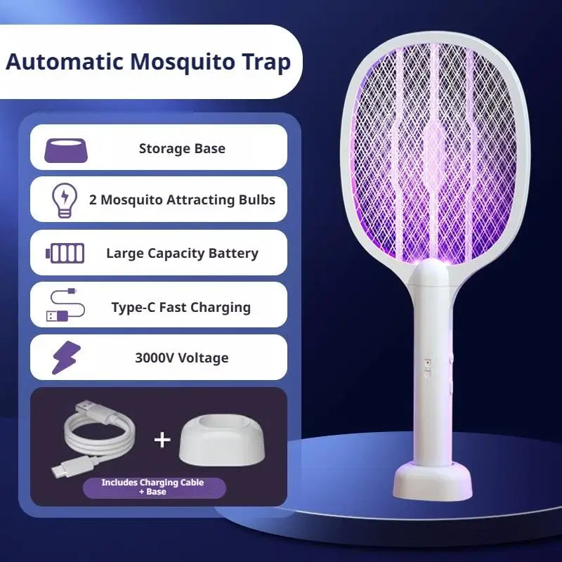 Mosquito Swatter USB Chargeable Mosquito Trap Flying Insect Repellent Electric Mosquito Swatter Lamp Mosquito Repellent