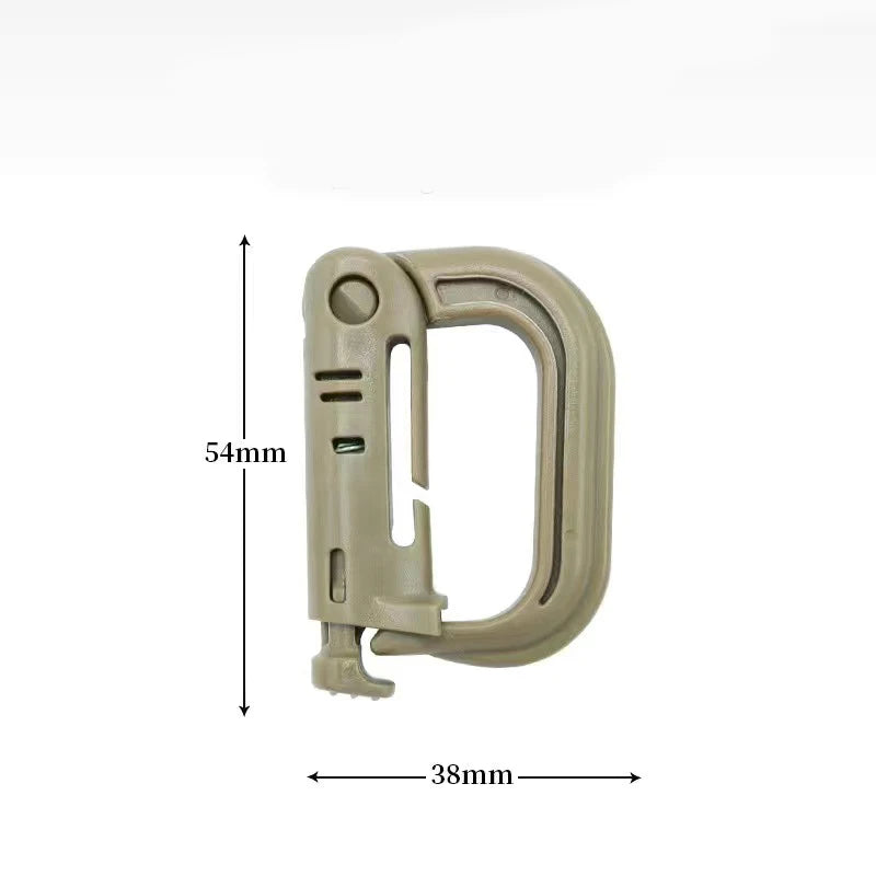 Tactical D-Ring Grimlock Carabiner Clip MOLLE Webbing Attachment Fast Latch System For Military Vest/Backpacks/Pouch/Bag/Belt