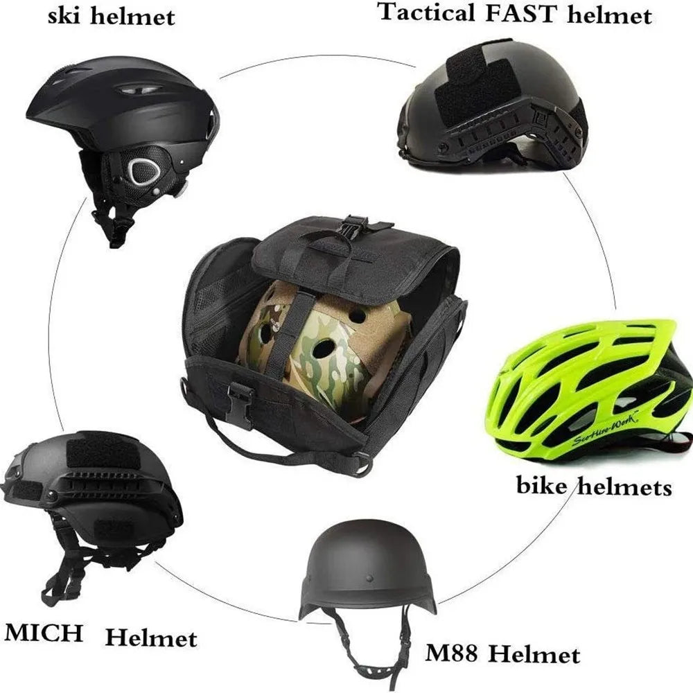 Tactical Fast Helmet Pack Helmet Storage Bag Outdoor Hiking Sports Motorcycle Cycling Carrying Pouch for Hunting Accessories